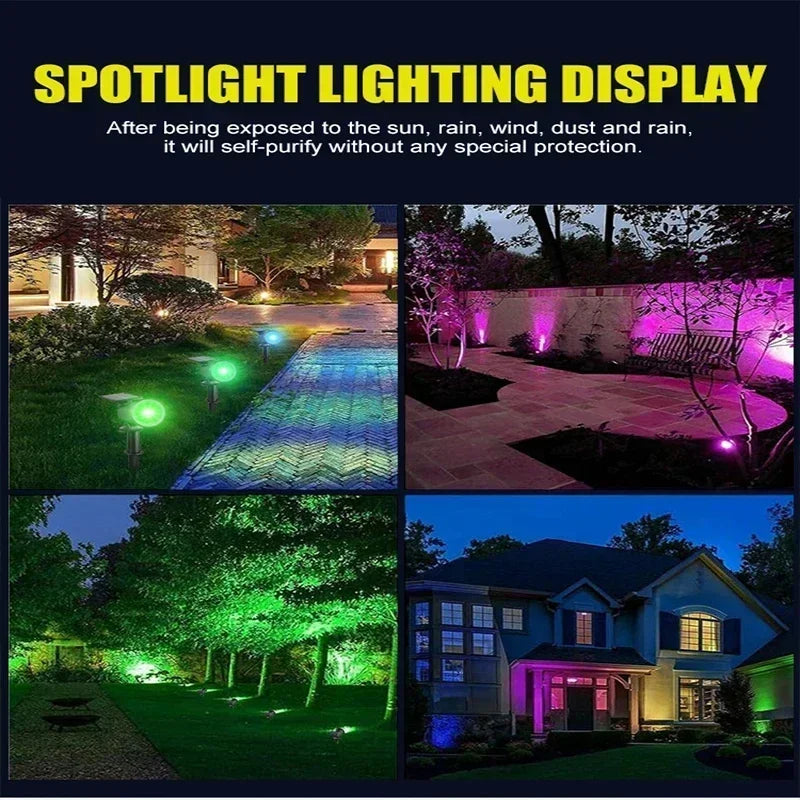 Solar Pathway Light Outdoor Waterproof Bright Monocrystalline Silicon Garden Decorate Light 9 LED Landscape Lamp for Yard Fenced