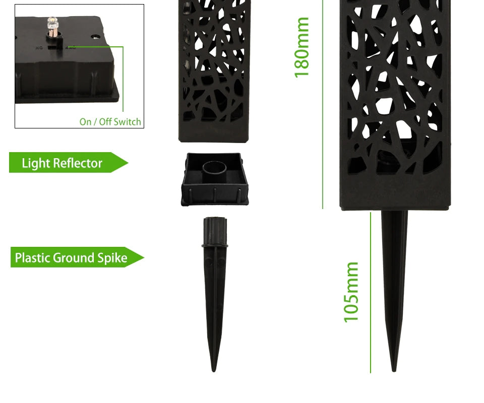 Solar Garden Light Outdoor Solar Hollow Lawn Lamp Decoration Lighting Waterproof For Pathway Yard Park Courtyard Sunpower