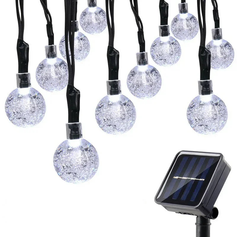 Solar Bubble Ball String Light,with 8 Lighting Modes,suitable for Gardenparty,and Yard Decoration