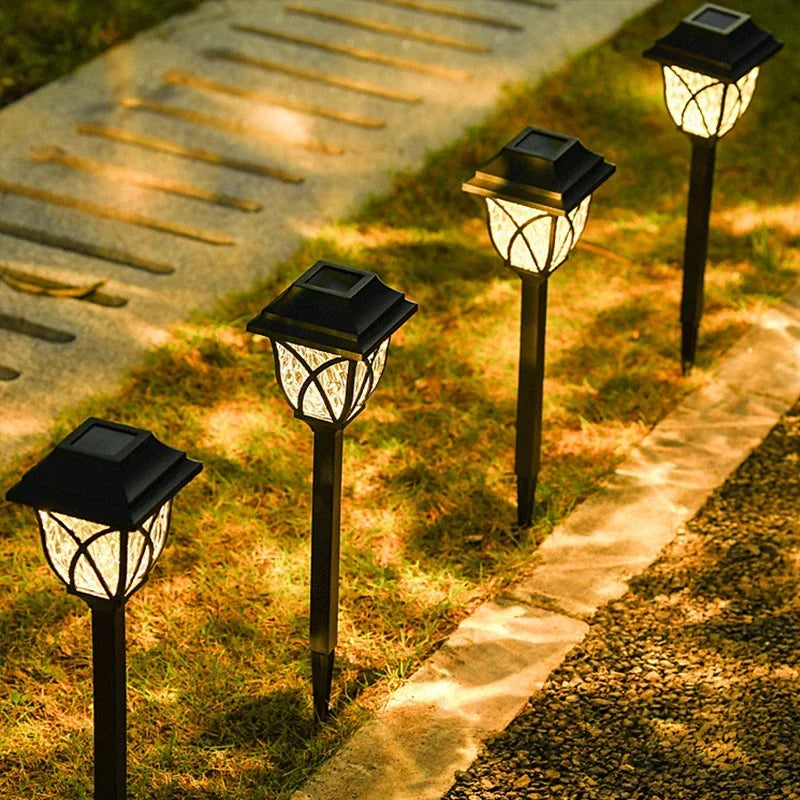 1-10Pack Solar Yard Lights Bright Lawn Lights Outdoor Waterproof Led Solar Pathway Lights Landscape Path Lights