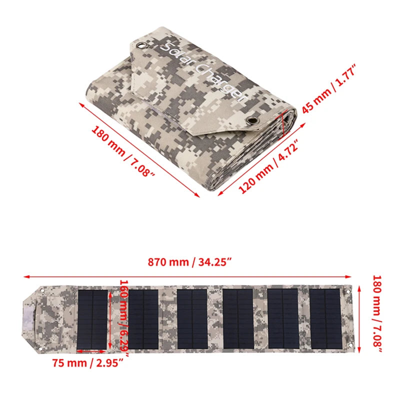 100W 80W 60W Foldable Solar Panel 5V USB Portable Folding Bag Battery Charger for Phone Outdoor Camping Waterproof Power Bank