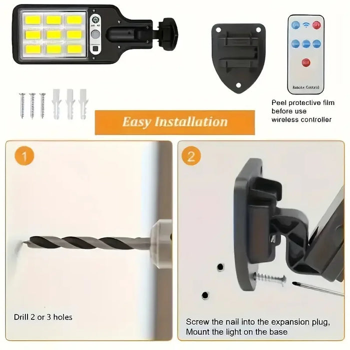 400000LM Solar LED Lights Outdoor With 3 Mode Waterproof Motion Sensor Security Lighting Wall Street Lamp for Garden Patio Path