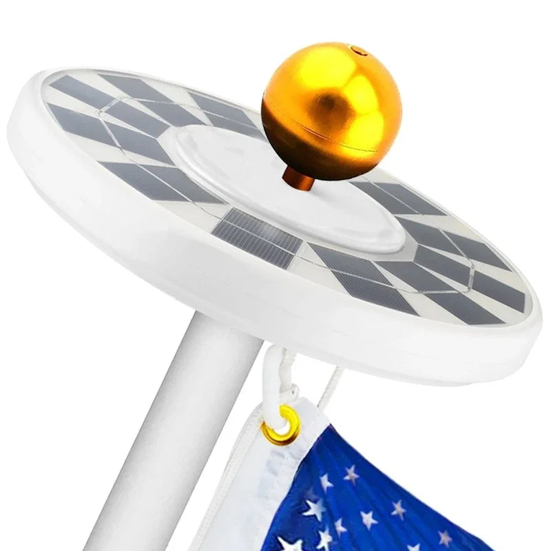 128LED Camping Light Solar Powered Flag Pole Lamp Flagpole Top Bright Night Lighting Outdoor Waterproof LED Light