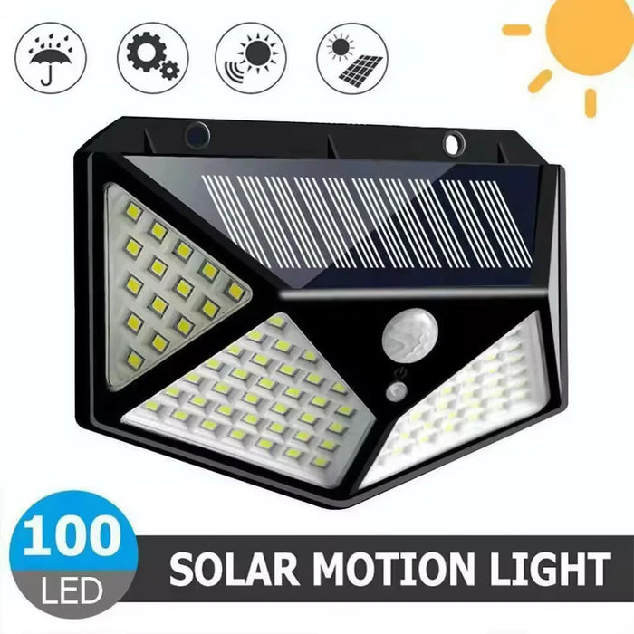 Solar Wall Lamp Outdoor 100LED Lampwaterproof Motion Sensor Solar Powered Sunlight Street Lamp Garden Railing Decorative Lamp