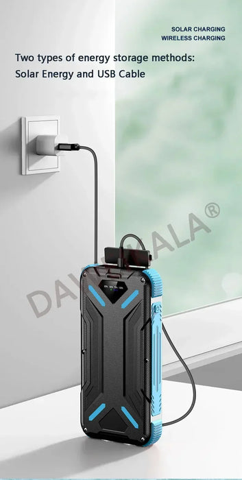 Solar Power Bank 99000mAh External Battery LED SOS Flashlight FAST Charging Portable Waterproof Powerbank for Smart Mobile Phone