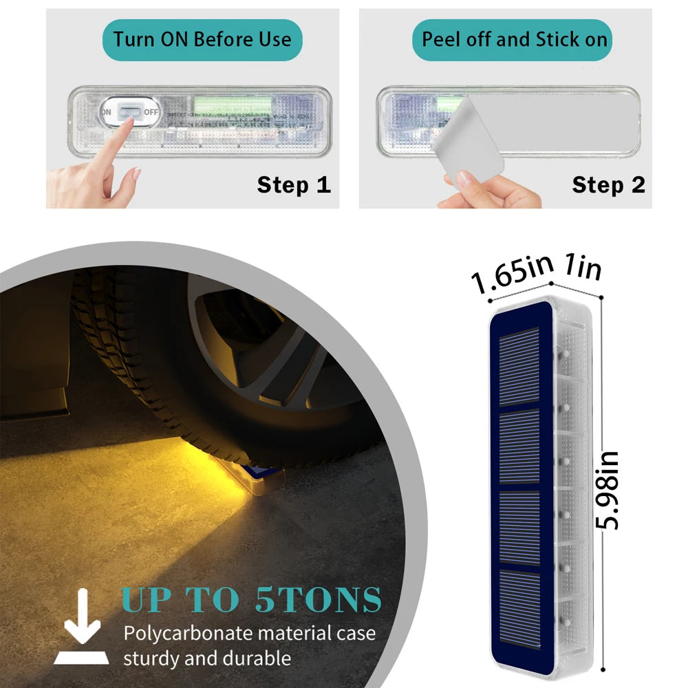 Solar Deck Lights Outdoor Waterproof LED Step Sidewalk Stair Garden Light IP68 Auto On/Off Solar Powered Dock Driveway Lighting