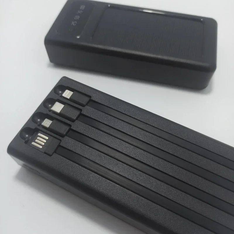 500000MAH 200000mAh 300000mAh Solar BCAK Power Bank, Convenient Ultra-thin Built-in Cable, Outdoor Camping Mobile Power Supply