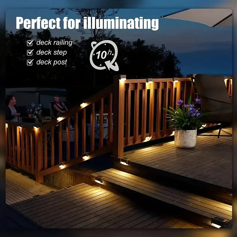 16 Packs of Solar Deck Lights for Outdoor, Solar Step Lights, Waterproof, Led Solar Lights for Outdoor Deckers, Stairs, Fences, Courtyard Flower Beds and Terraces