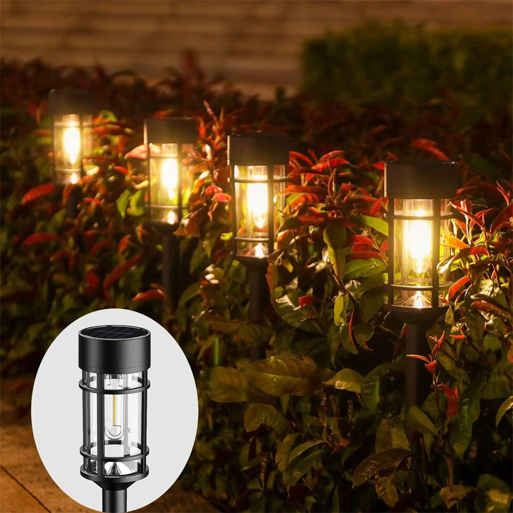 2PCS Solar Pathway Lights Waterproof Upgraded Walkway Landscape Outdoor Driveway Lights for Yard Lawn Patio Garden Decor