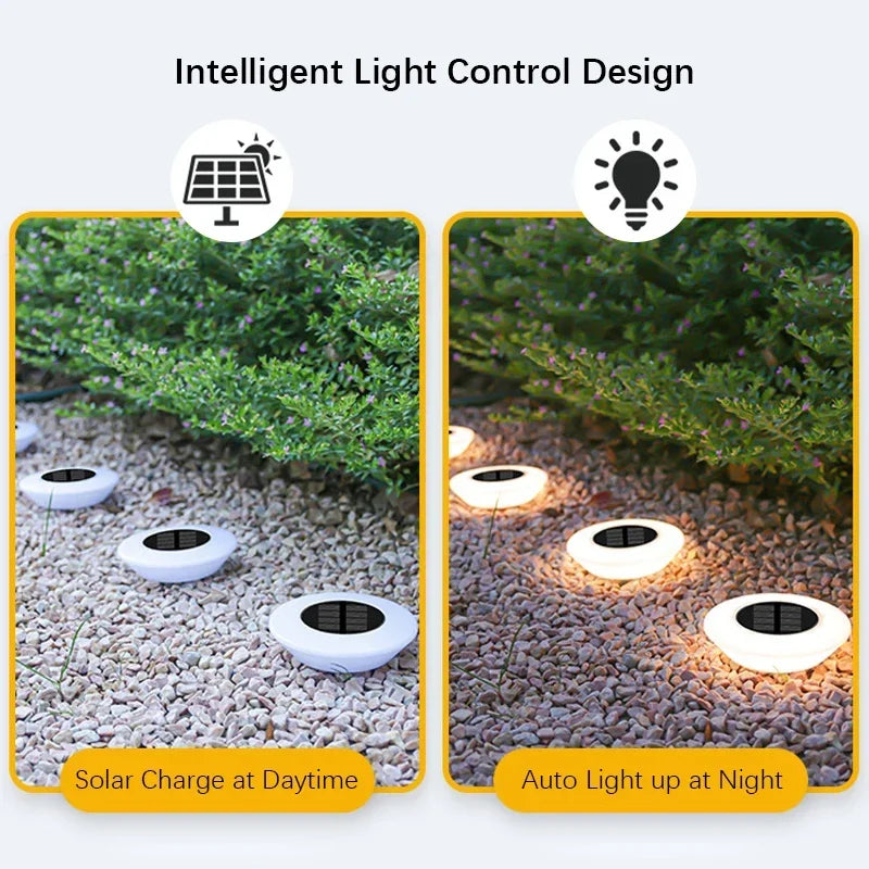 LED Solar Outdoor Lights Waterproof Atmosphere Ground Light Garden Decoration Fence Stake Lawn Lamp Porch Walkway Decor 1~8pcs