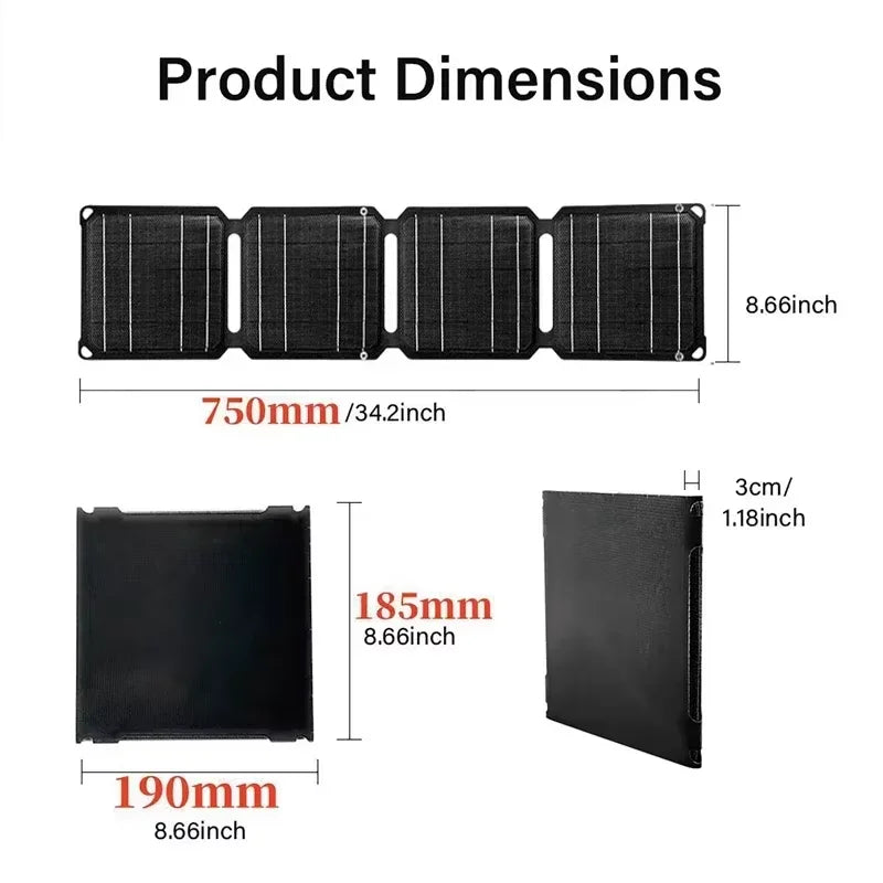 Outdoor Flexible Solar Panel 5V 30W 40W Portable Battery Mobile Phone Charge PD QC 3.0 9V 12V for USB A C Cells Power Bank