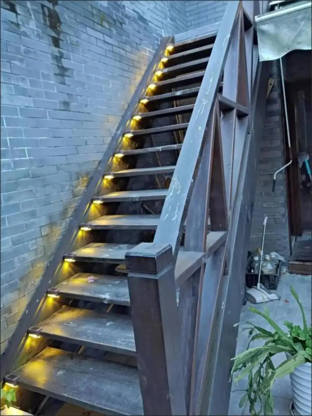 Solar Light Outdoor Stair Wall Step LED Street Garden Balcony Decoration Waterproof Stairs Fence Lamp
