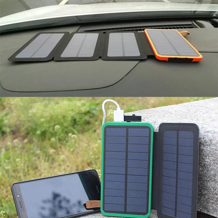 Solar Power Bank 10000/20000 mAh Portable Solar Panel Charger Solar Cell Folding Solar Power Bank 5V Dual USB For Phone Camping