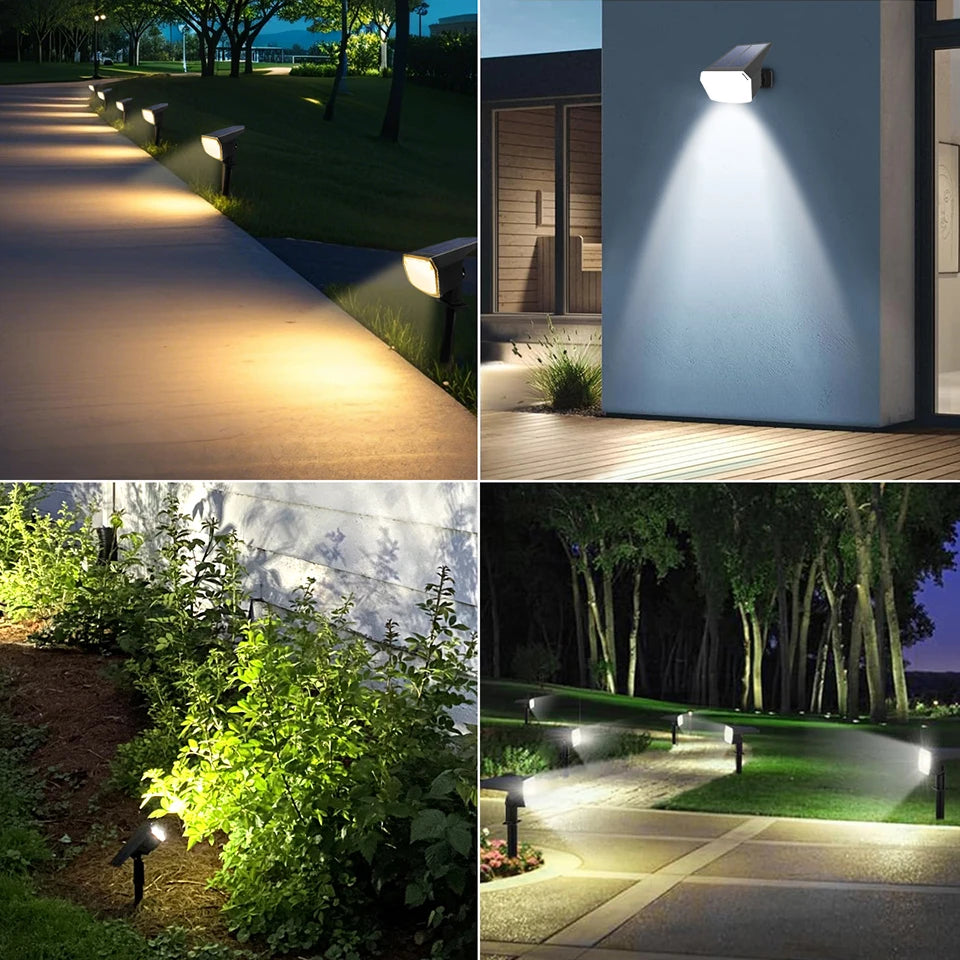 Built-in Large Capacity Battery 1200mAh LED Solar Floodlight Waterproof Spotlight Lamp Long Working Time For Garden Lawn Pathway