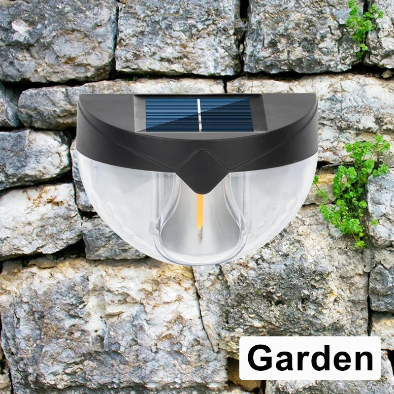 1Pcs Solar Fence Light LED Semicircular Wall Light Waterproof Outdoor Lighting Garden Decoration Path Porch Yard Garden Fence