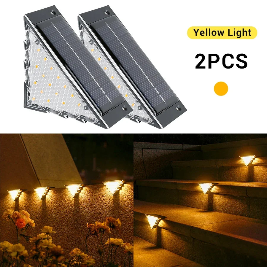 1/2/4PCS Solar Deck Lights Outdoor Step Fence Lights Waterproof Solar Lamp for Railing Stairs Pathway Garden Light Decoration