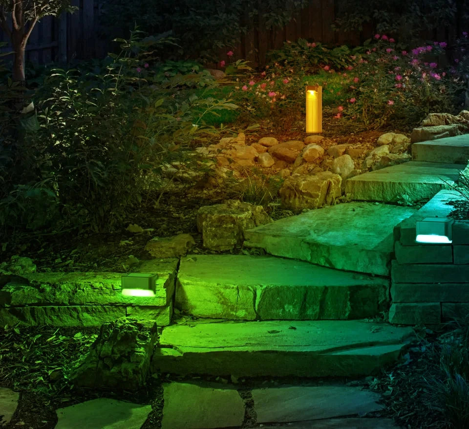 Solar Step Lamp Path Stair Outdoor Garden Lights Outdoor Waterproof Balcony Light Decoration For Yard Patio Stair Fence Light