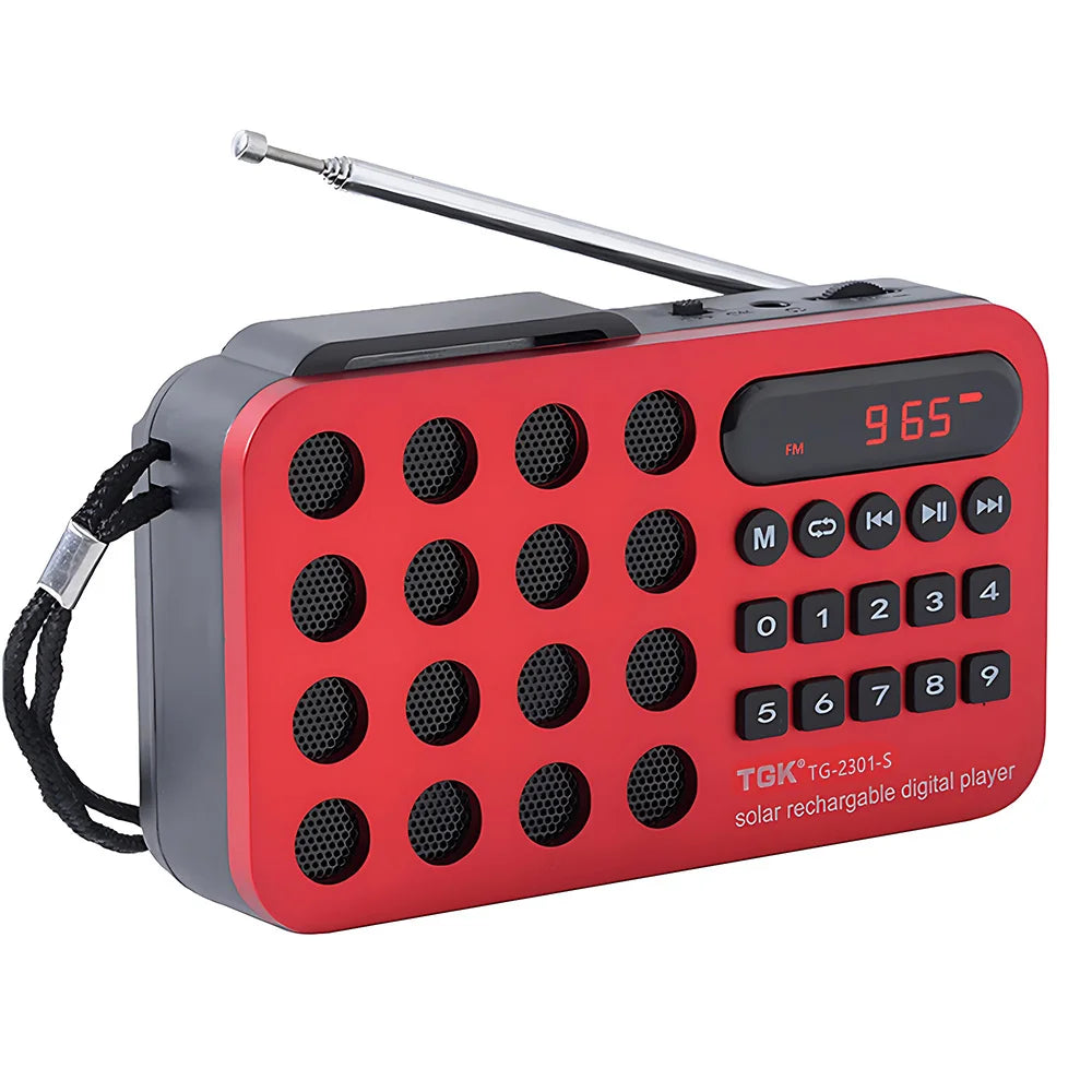 Solar Charging Portable FM Receiver Radio With Bluetooth Wireless Speaker Support USB TF Card MP3 Music Play Radio FM Receiver