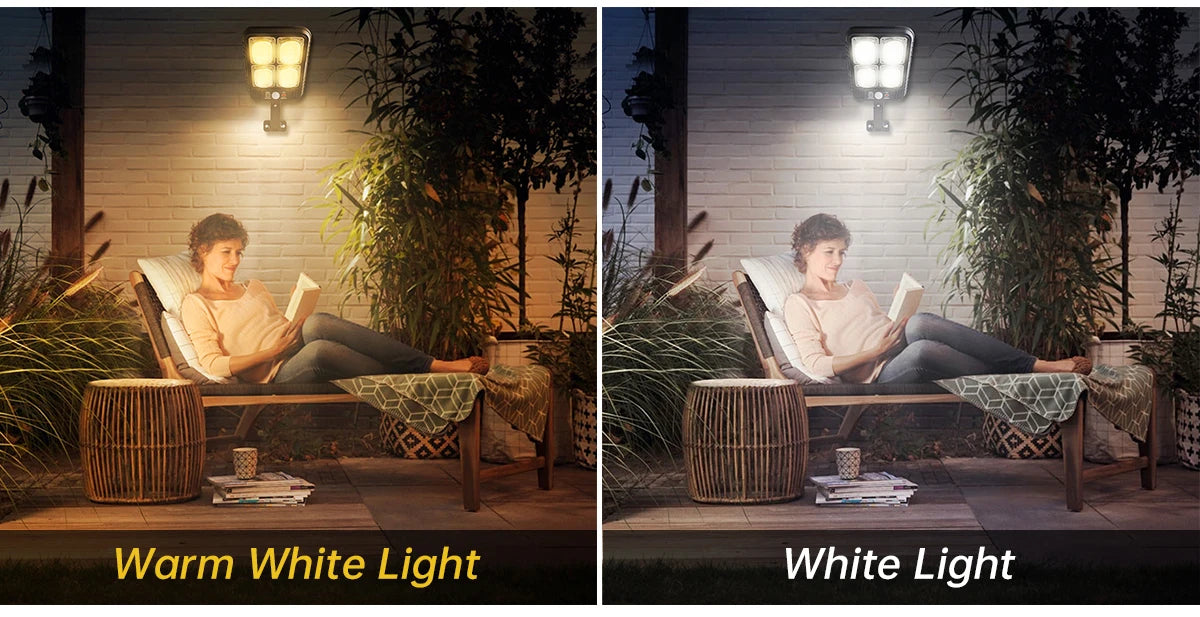 Solar Street Lights Outdoor Waterproof Solar Lamp with Remote Control 3 Working Modes IP65 Waterproof for Garden Wall Yard