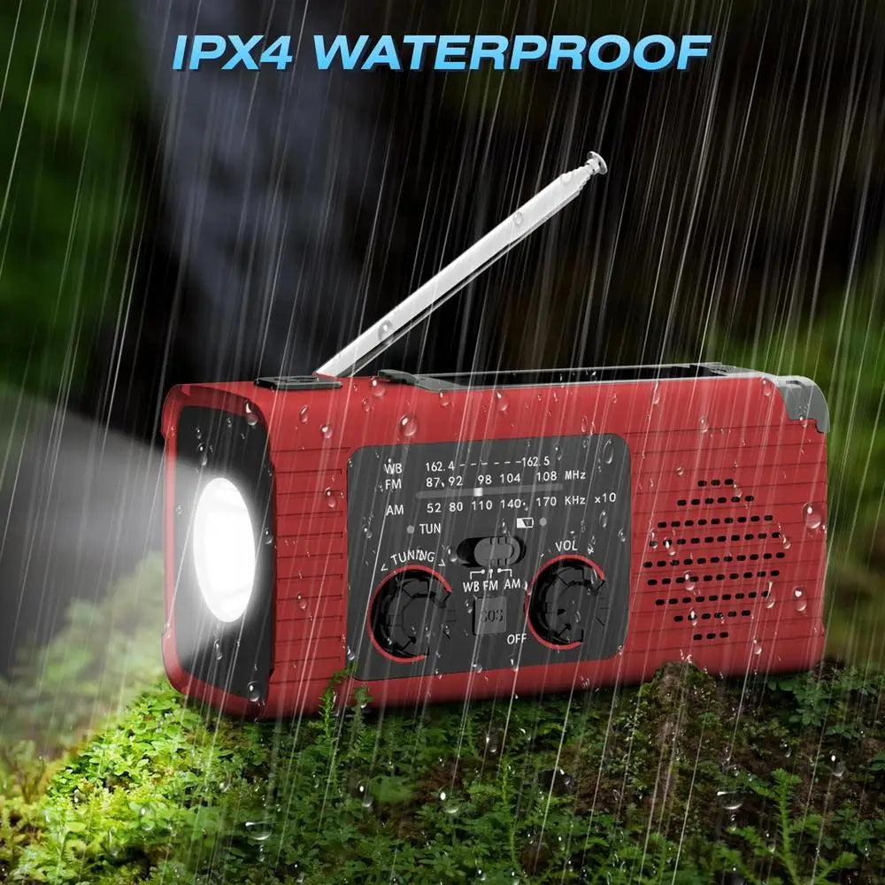 Solar Hand Crank Radio AM/FM/NOAA Hand Crank Radio Battery Powered SOS Alarm Radio 3 Way Charging Survival Radio Power Banks