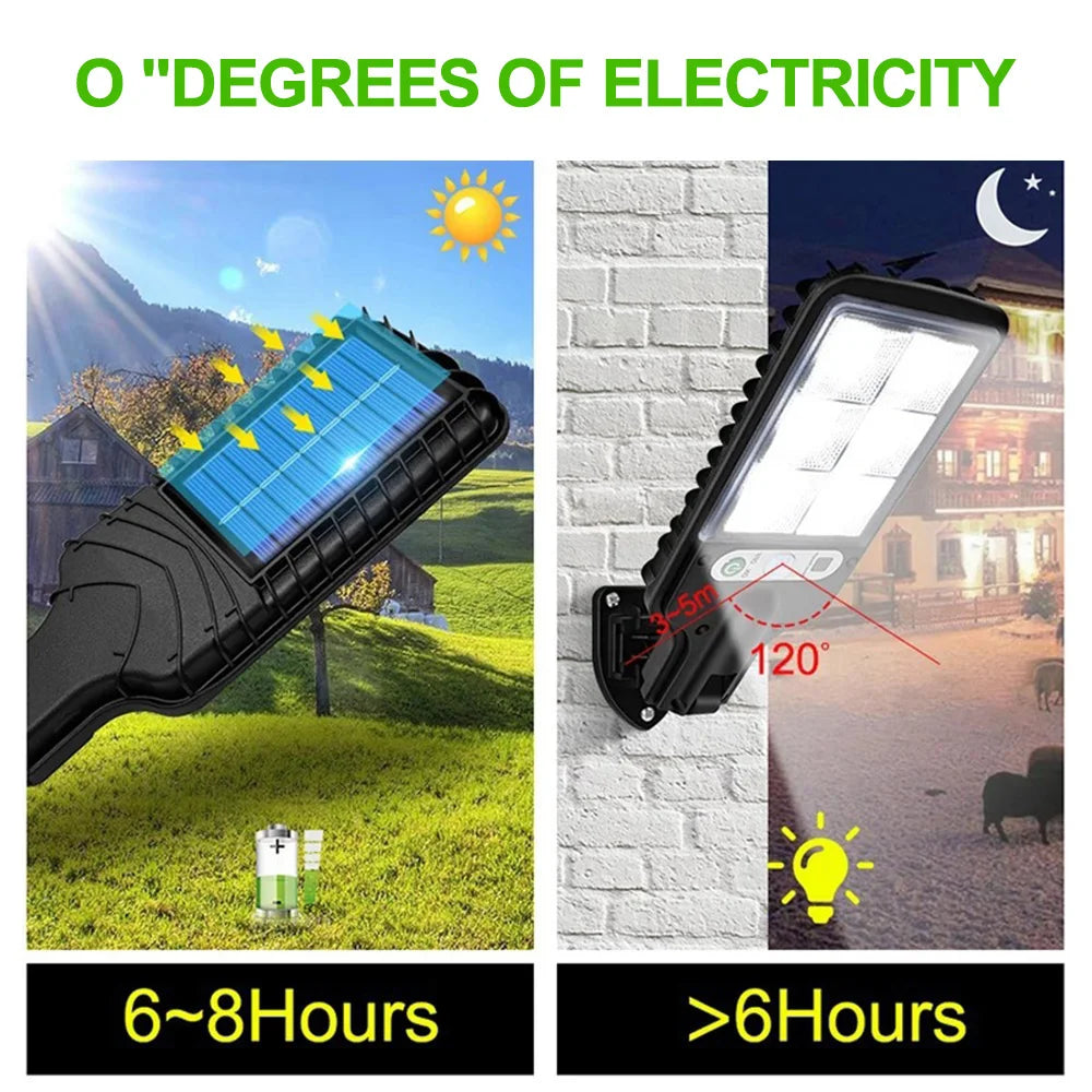 Powerful Solar Street Lights Outdoor Solar Lamp 3 Light Mode Waterproof Motion Sensor Security Lighting for Patio Path Yard