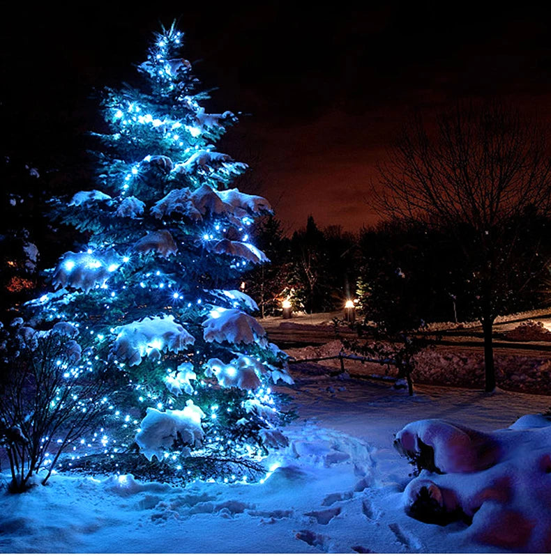 100M/50M/30M/20M/10M Outdoor Solar LED Light String Xmas Holiday Party Festoon Street Yard Wedding Garland Ambinet Decoration