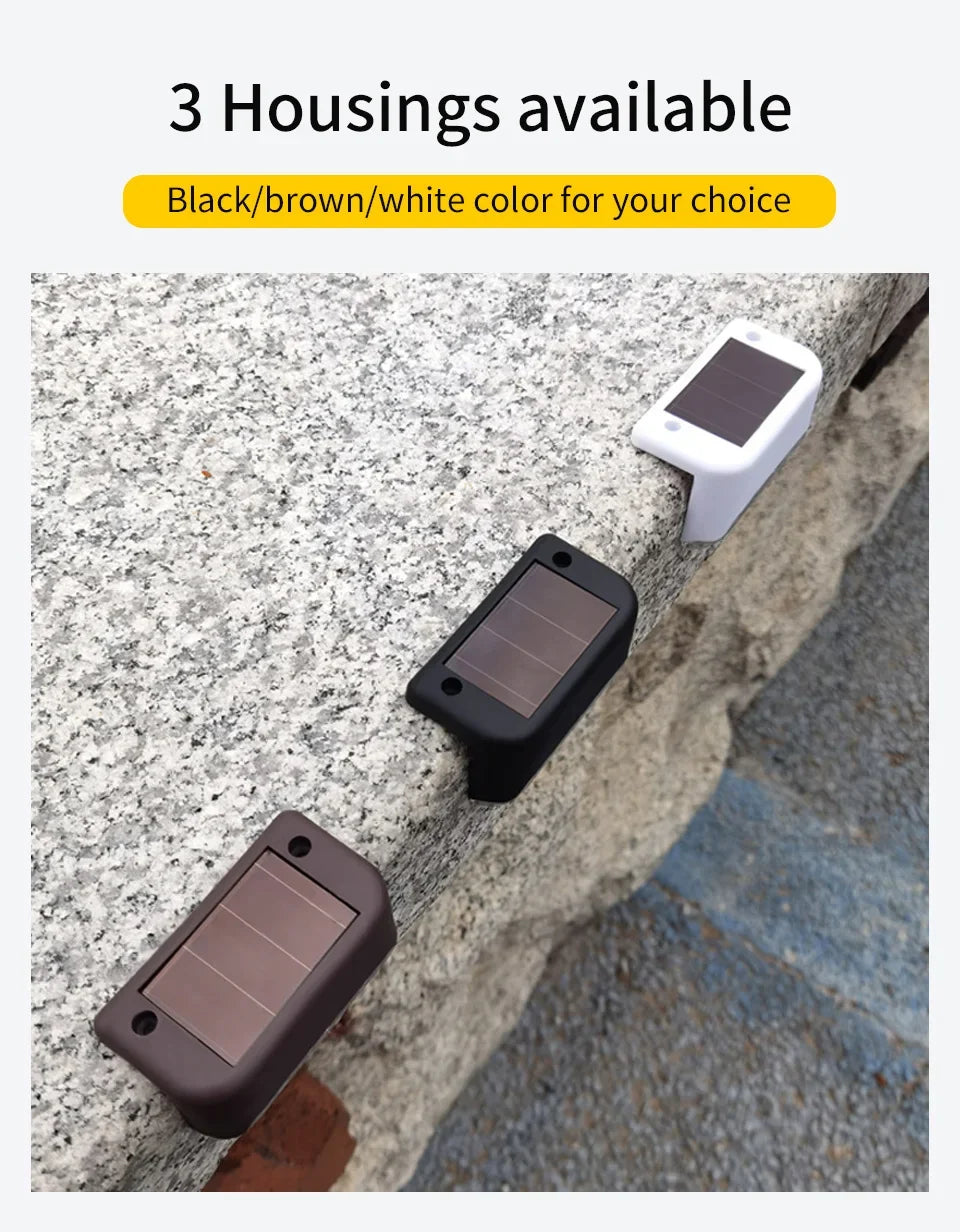 1-8 Pack Led Solar Step Lights Outdoor Fence Garden Lamp for Stairs Yard Patio Pathway Deck 3 Colors Waterproof RGB Sunlight