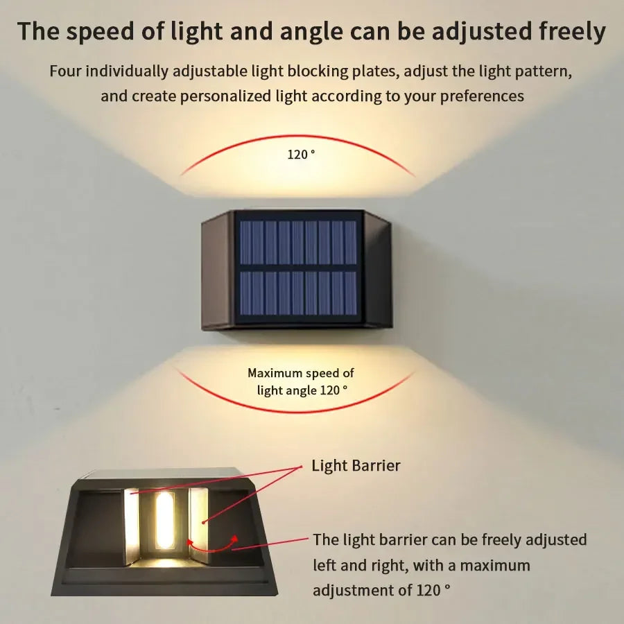 Outdoor Solar Fence Light LED Wall Lamp Waterproof Dusk to Dawn Deck Lights Outdoor Lighting For Garden Balcony Staircase Patio