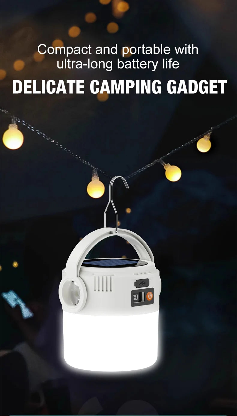 Solar Camping Lights Lightweight Led Camping Lantern Waterproof Foldable Lights For Outdoor Home Hiking Night Use