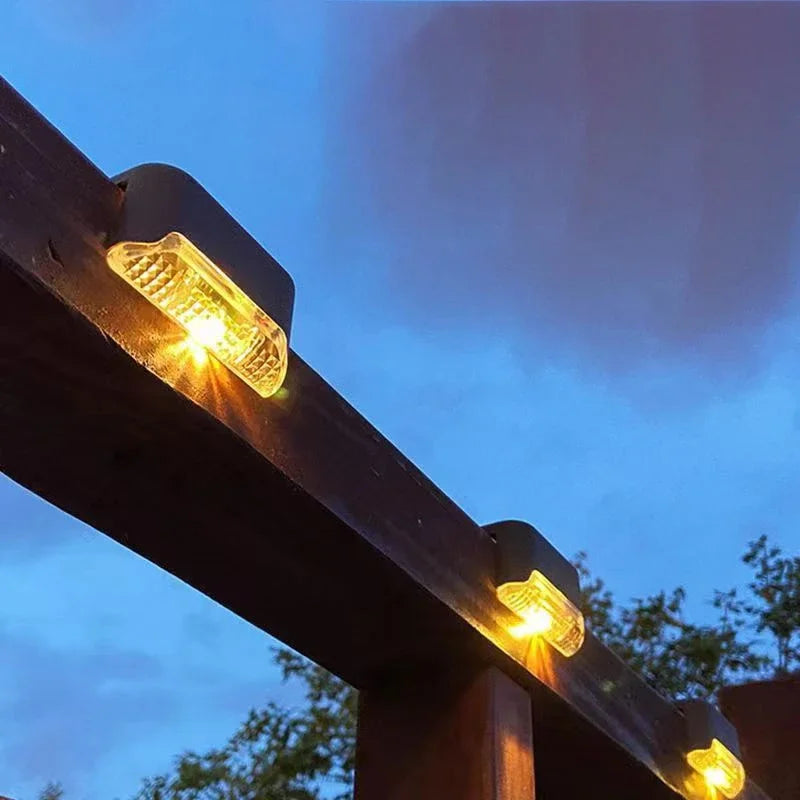 Solar Deck Lights 1/4 PacK Outdoor Step Lights Waterproof Led Solar Lamp For Stairs Railing Step Fence Yard Patio and Pathway