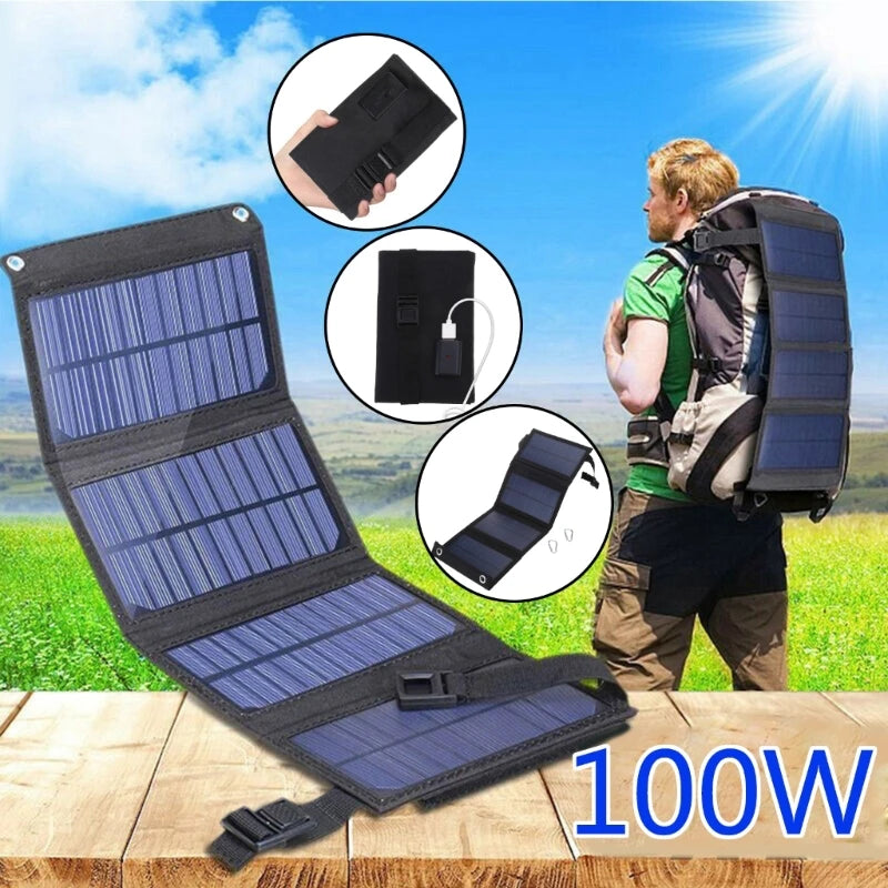 100W USB Foldable Solar Panel Portable Flexible Small Waterproof 5V Folding Solar Panel Cells For Phone