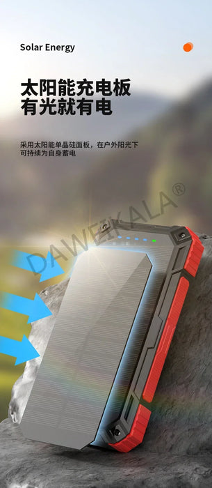 Solar panels Power bank Wireless charging solar phone charger 68000mAh with outdoor lighting Phone Charger 15W Wireless charging