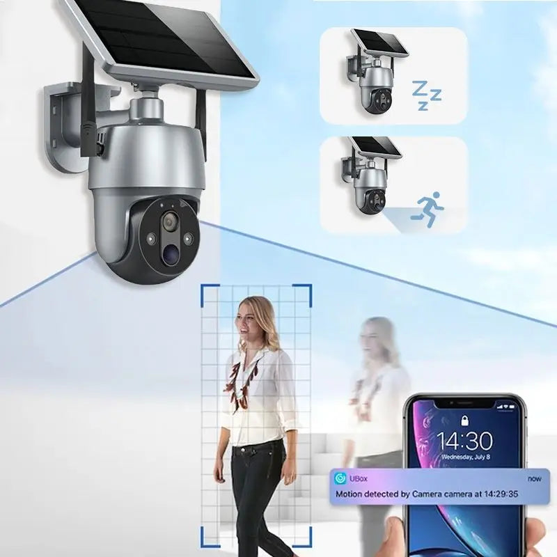 1080P Pixel Solar Outdoor Wireless Camera 4G SIM Dual Lens Surveillance Security Protection Auto Tracking Outdoor Wireless Two-W