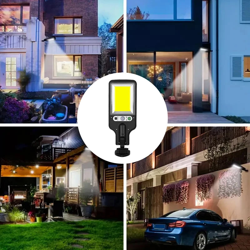 Outdoor Solar Street Light 117COB Human Body Sensing Courtyard Light Wall Light Waterproof Courtyard Garden Household Lighting