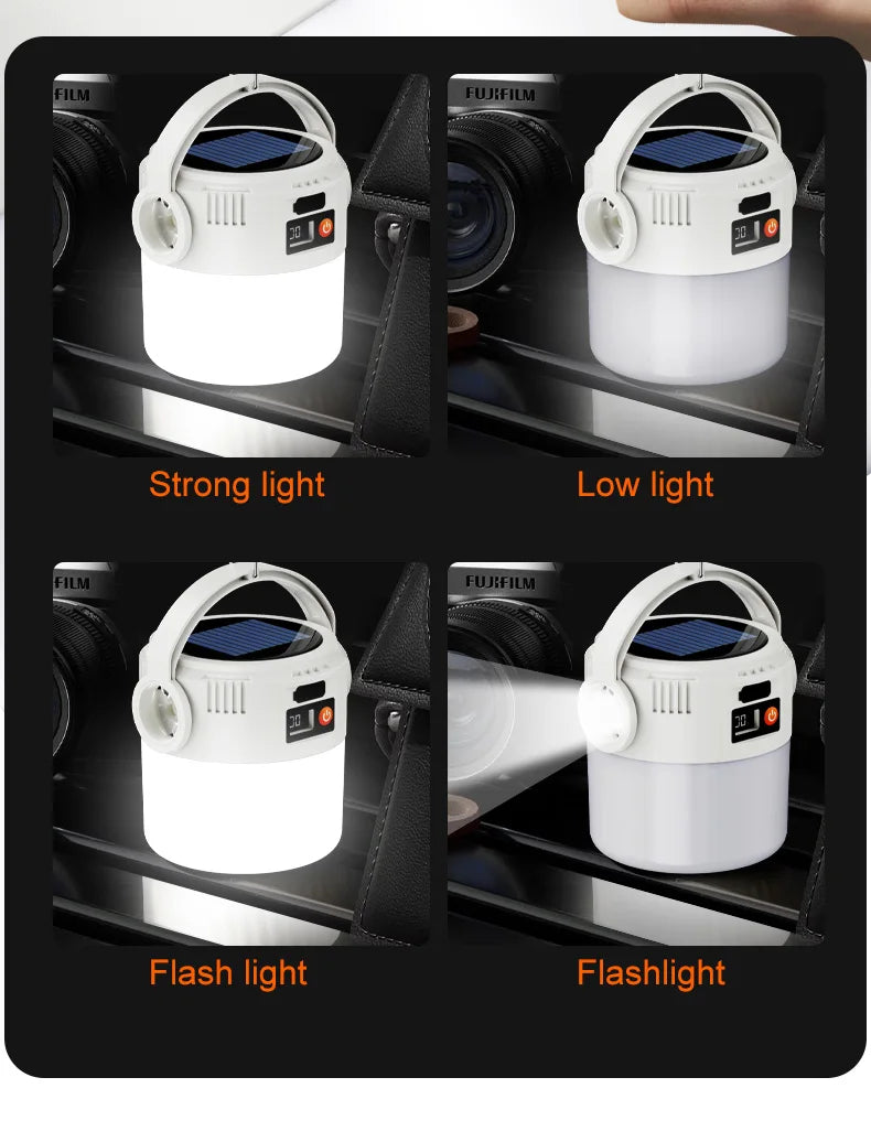 Solar Camping Lights Lightweight Led Camping Lantern Waterproof Foldable Lights For Outdoor Home Hiking Night Use