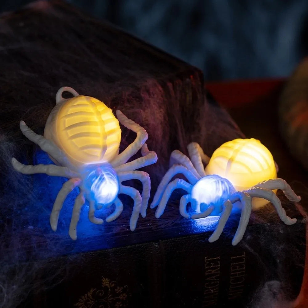 Waterproof Halloween Glowing Spiders Light Realistic Decorative Illuminated Spiders Light Scary LED Spiders Light Haunted House