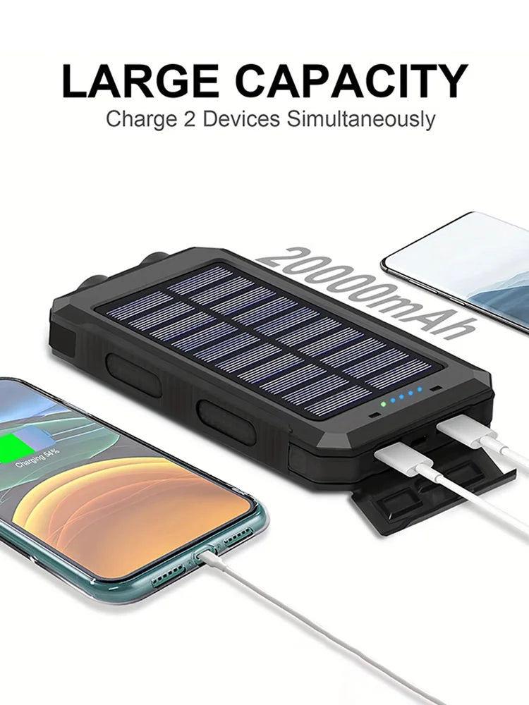 Xiaomi Solar Power Bank 50000mAh Portable Charging Poverbank External Battery Charger Strong Light LDE Light for iphone Huawei