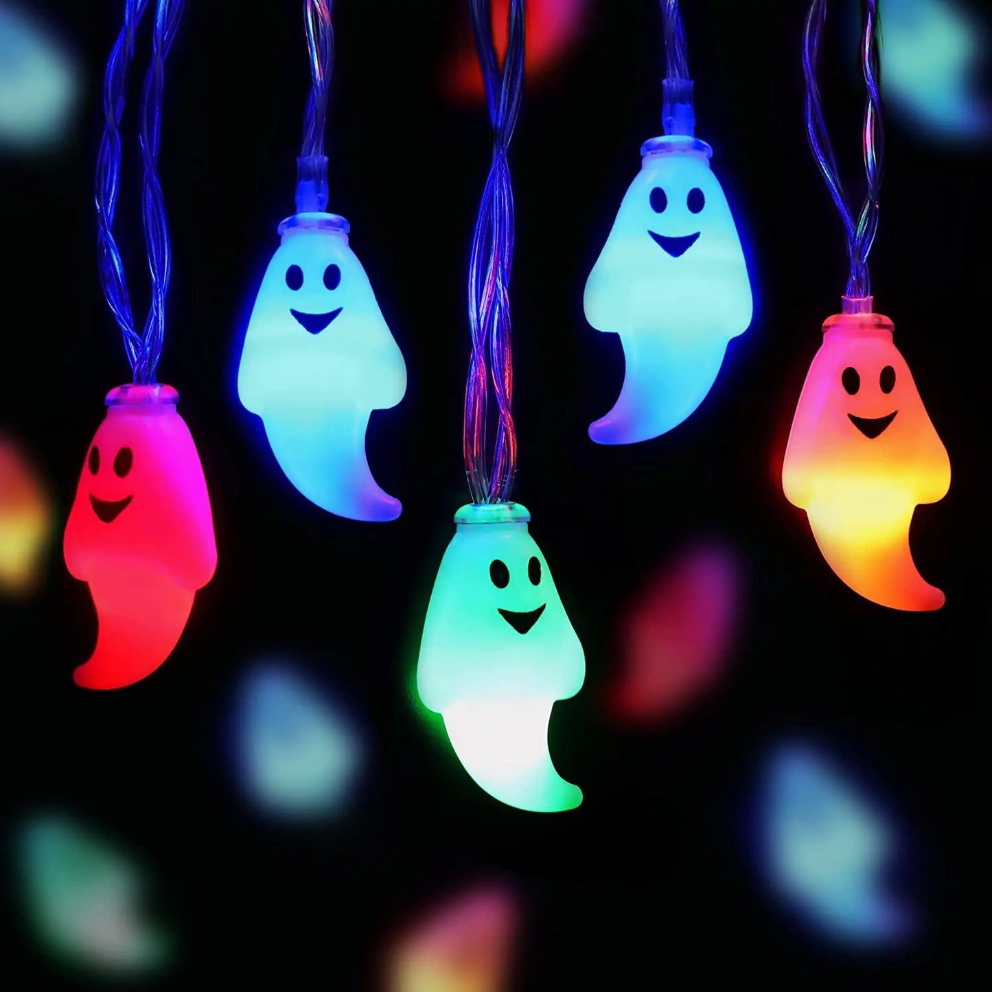 Solar Ghost Light Halloween Christmas Decoration Ghost String Led Lamp Sun Outdoor 100 LED for Waterproof Garland Party Decor