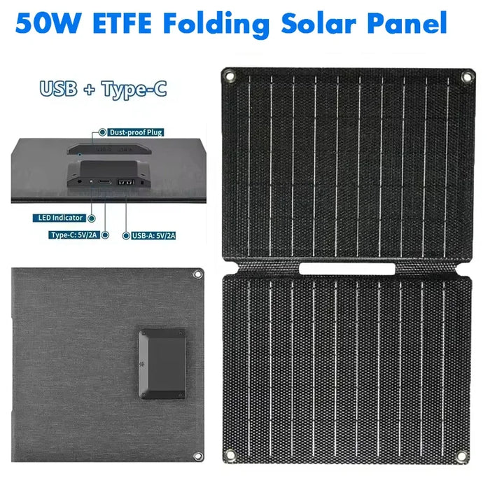 Folding Solar Panel 80W IP65 Waterproof Foldable Solar Charger Portable Solar Panel Charger Outdoor Phone Power Bank for Phone
