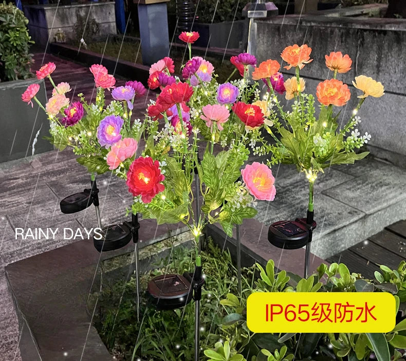 Solar Carnations Flower Lights Snow Lotus Outdoor Decoration Courtyard Garden Villa Atmosphere Lawn Ground Lights