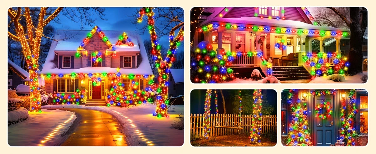100LED Solar String Lights Outdoor Waterproof Fairy Lights String 8 Mode for Home Gardens Wedding Party Xmas Outdoor Tree Decor