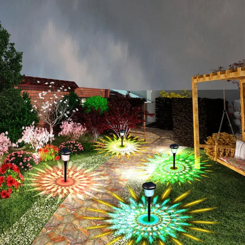 Solar Outdoor Lights New Garden Lamps Powered Waterproof Landscape Path for Yard Backyard Lawn Patio Decorative LED Lighting