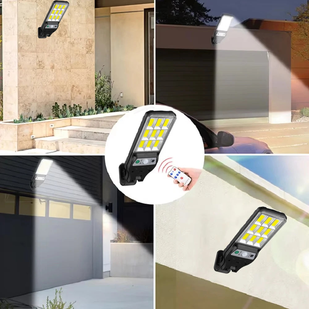 Wall Lamp, Solar Lamp, Lighting Mode, Motion Sensor Lamp Outdoor 9-grid Cob Solar Wall Lamp Garden Wall Courtyard Path Lighting