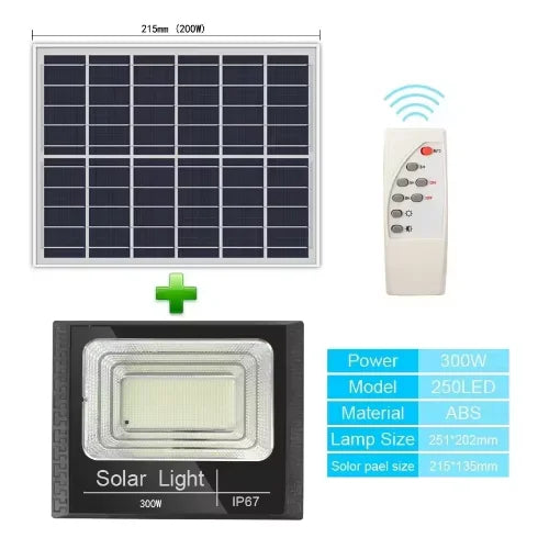 Solar Flood Lights Remote Control Solar Powered Spotlight Outdoor Waterproof IP67 Villa Street Lighting Adjustable Angle