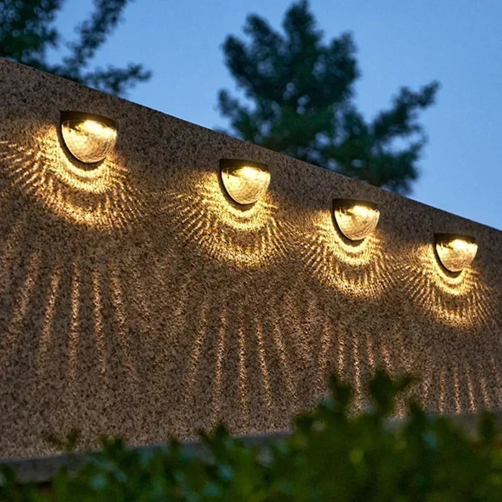 2/4pcs Solar Wall Lamps Outdoor Waterproof Courtyard Garden Decoration Porch Yard Energy-saving Street Lights Christmas Decor
