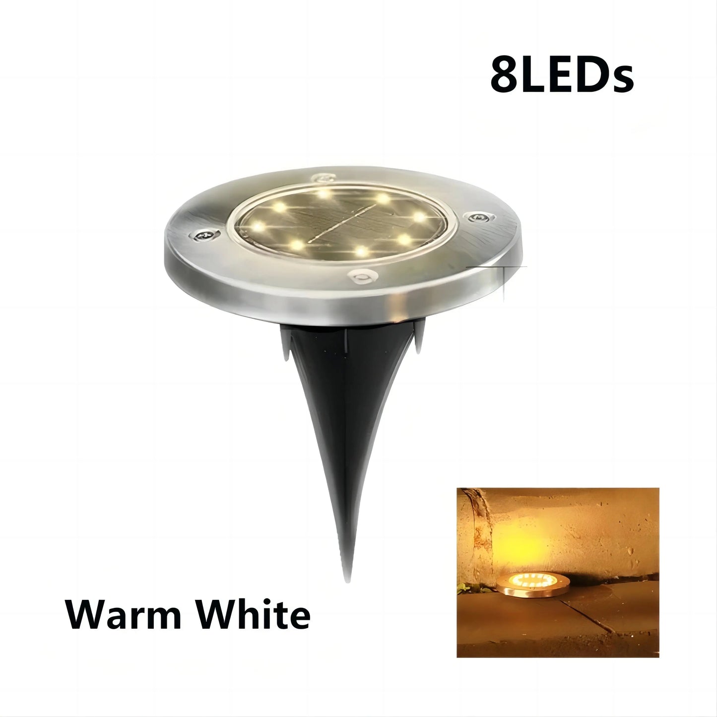 1/2pcs/4pcs/8pcs Outdoor Solar Lights Buried Garden Decor 8/20LED Lamp Sunlight Power Disk Light Underground Yard Lawn Spotlight