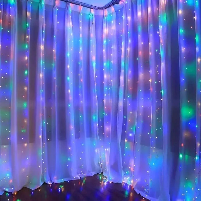 6M/3M LED Curtain Fairy Lights,8 Lighting Modes,Outdoor/Indoor Decoration for Christmas Wedding Party,Garden,Living Room,Bedroom