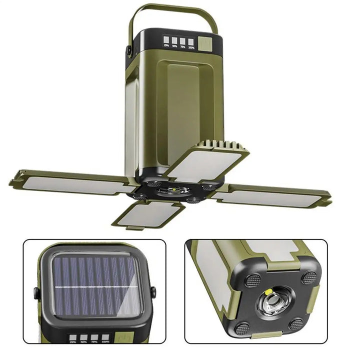 Camp Light Tent Lights For Camping Solar Portable 6 Modes Dimmable With 90 Degree Expandable 4 Led For Hiking Patio Tent Power