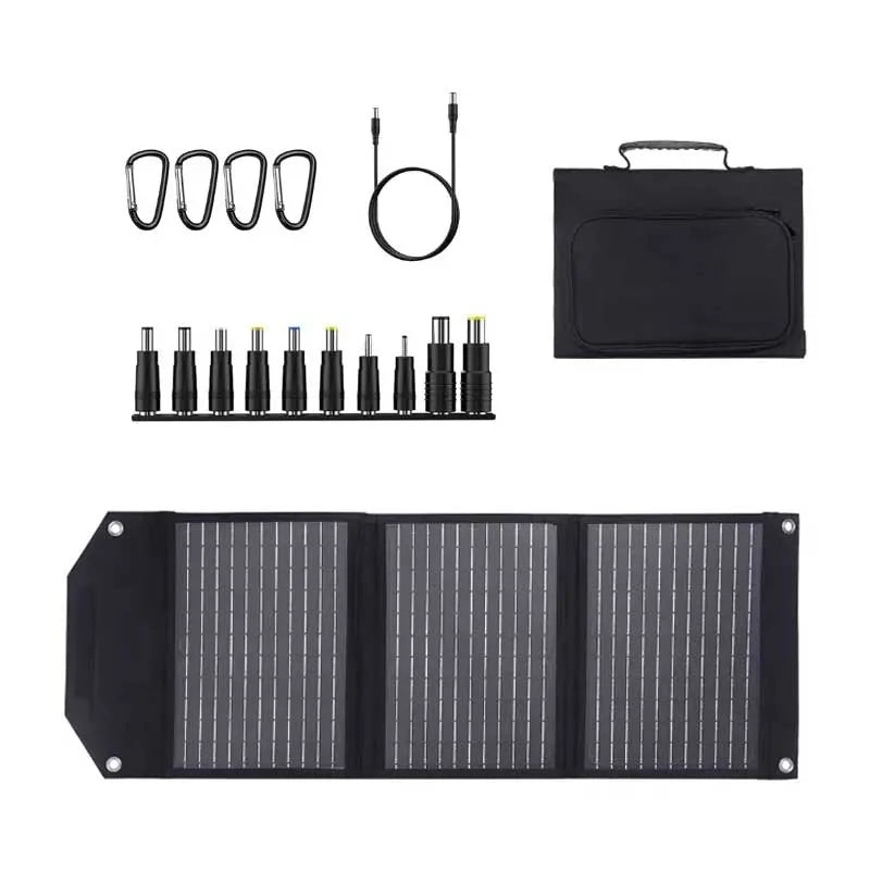 Foldable USB 30W Solar Panel USB QC3.0 USB-C Output Portable Waterproof Battery Charger for Cell Phone Outdoor Camping Hiking