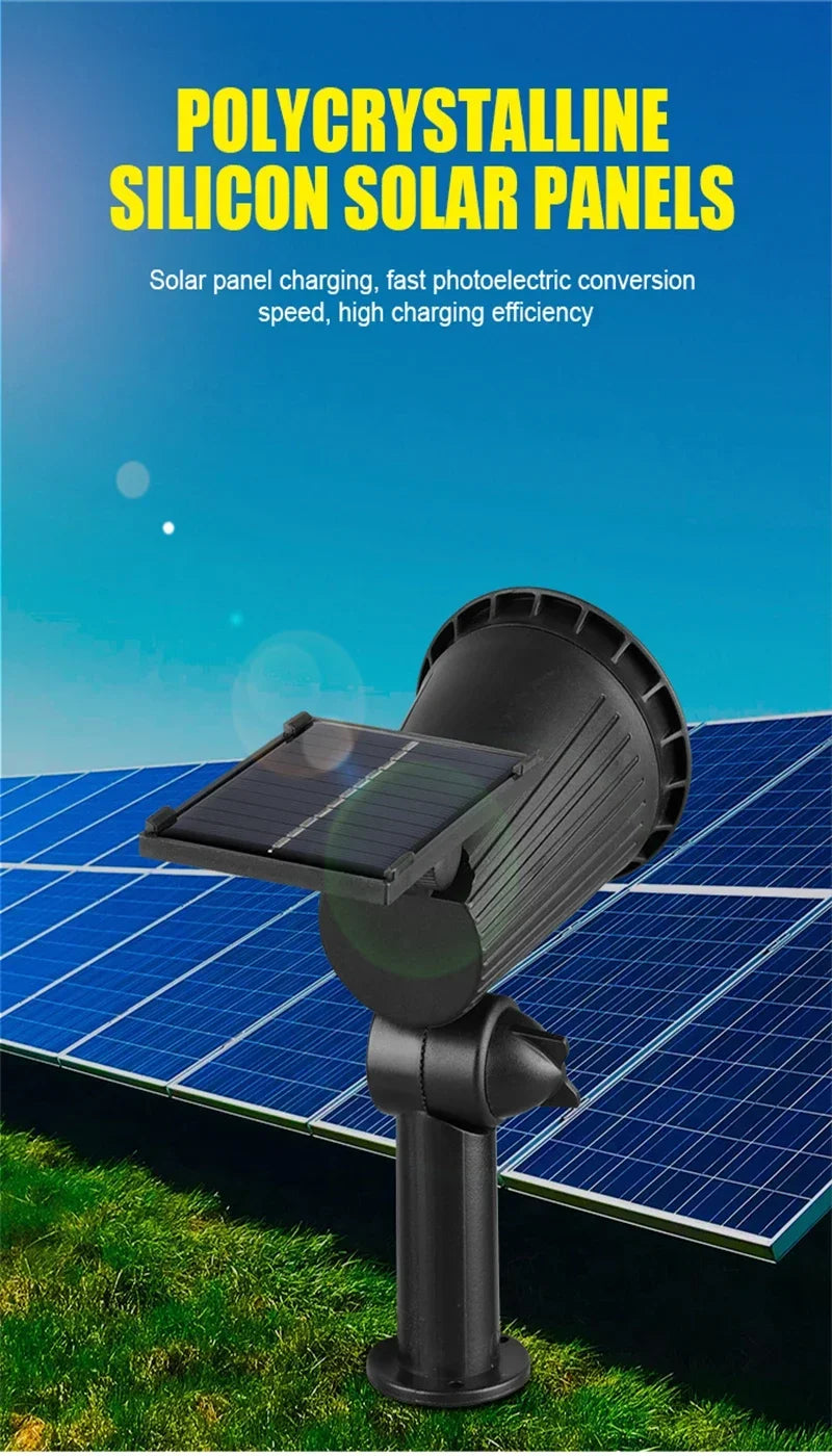 Solar Pathway Light Outdoor Waterproof Bright Monocrystalline Silicon Garden Decorate Light 9 LED Landscape Lamp for Yard Fenced